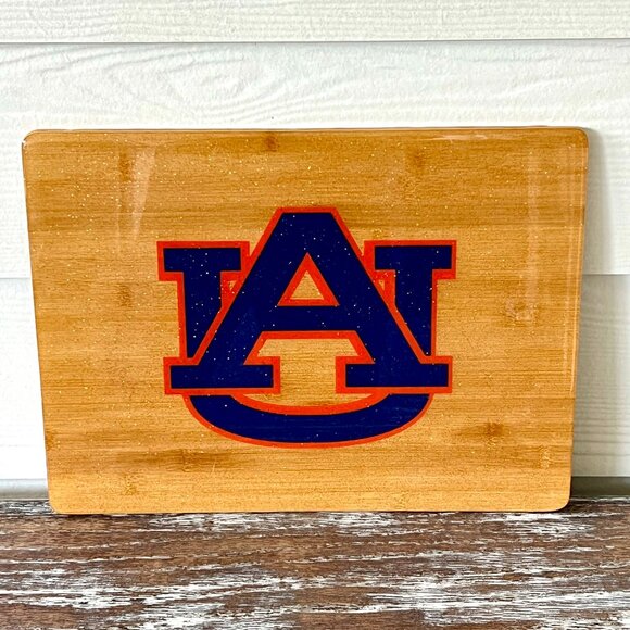 LARGE Auburn Tigers Cutting Board Resin Wood Charcuterie Cheese Gift War Eagle - Picture 4 of 5